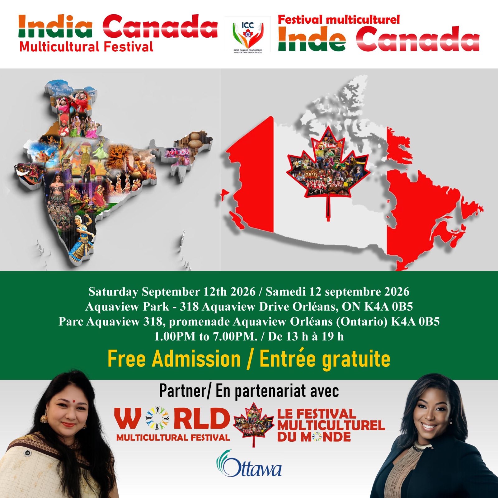 India Canada Multicultural Festival at Aquaview Park on September 12, 2026